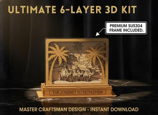 3D Nativity Shadow Box SVG | 6-Layer Laser Cut File (Digital Download)