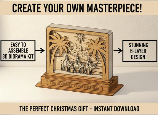 3D Nativity Shadow Box SVG | 6-Layer Laser Cut File (Digital Download)